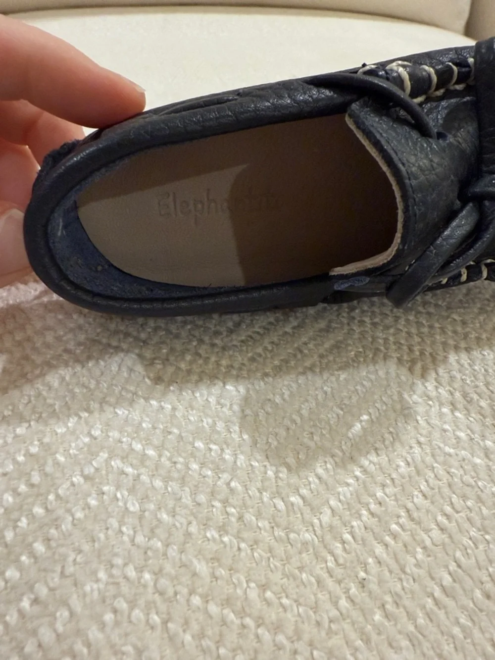 Elephantito Moccasin Shoes with Contrast Stitching
